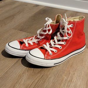 Red Converse All Star Chuck Taylors size 7